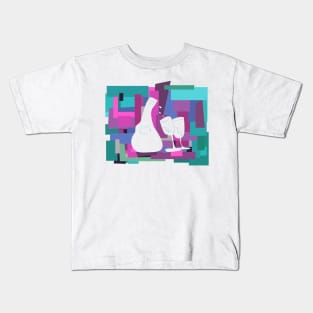 Abstract Fusion: Unleashing Cool Vibes with a Wine Symphony Kids T-Shirt